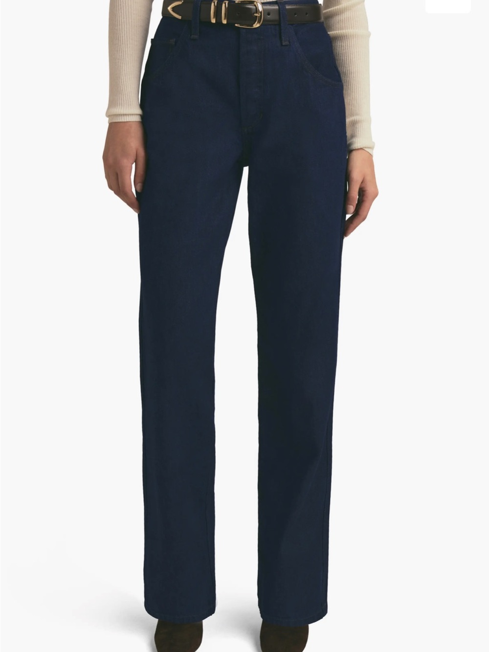 NWT Favorite Daughter Straight-Leg Jeans in Dark Navy